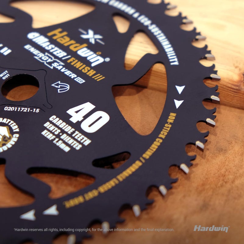 HARDWIN 6-1/2 Circular Saw Blades 3-Pack, 40T ATB Carbide - Ultra-Lightweight for Cordless Saws & Old Tools, Saves Battery, Thin Kerf Cuts Wood/Plywood/OSB | Fits DeWalt/Makita/Milwaukee - Image 3